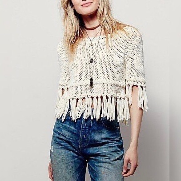 Free People Sweaters - [Free People] 'On The Fringe' Pullover Top Medium